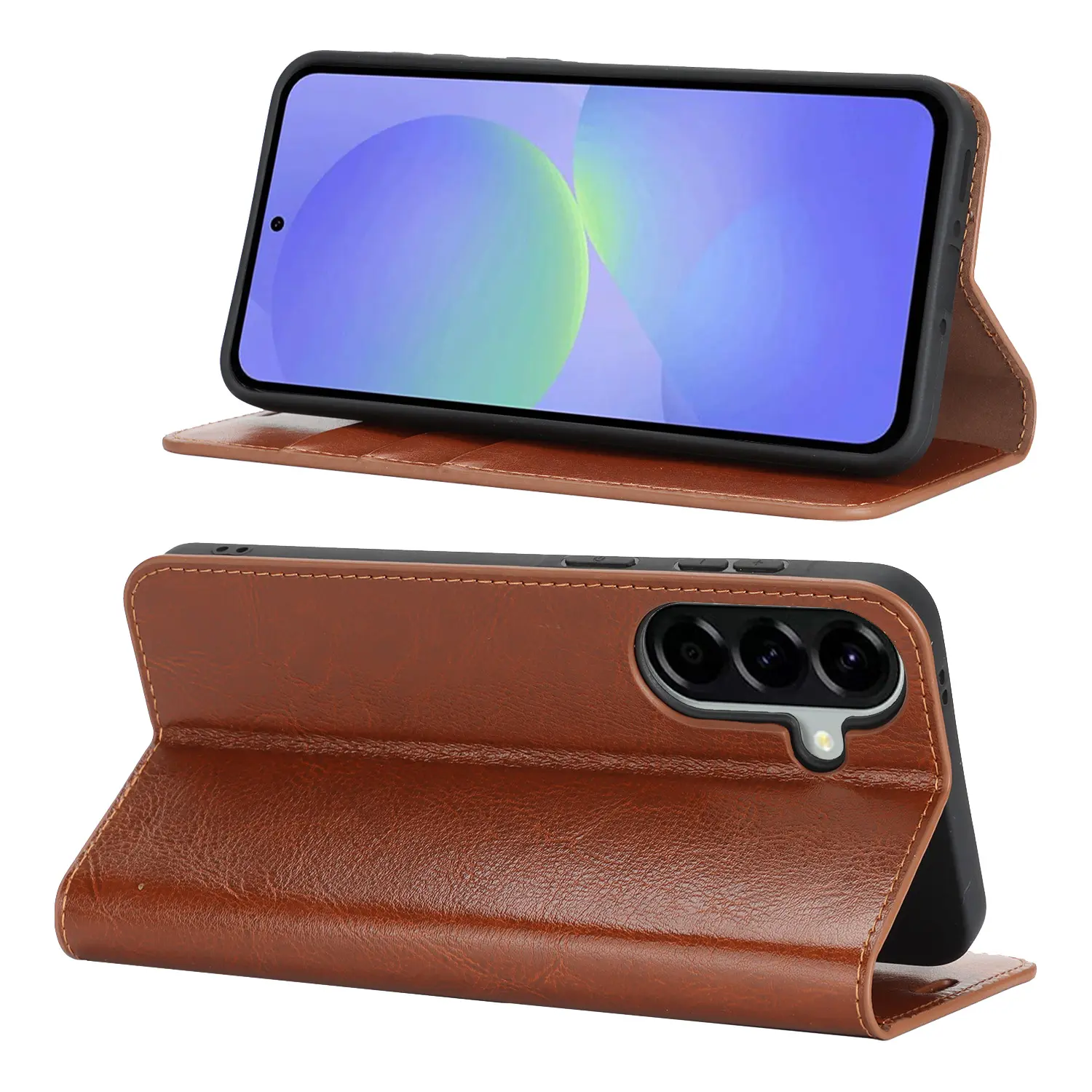 Mobilfodral Äkta Läder Samsung Galaxy A37 Brun