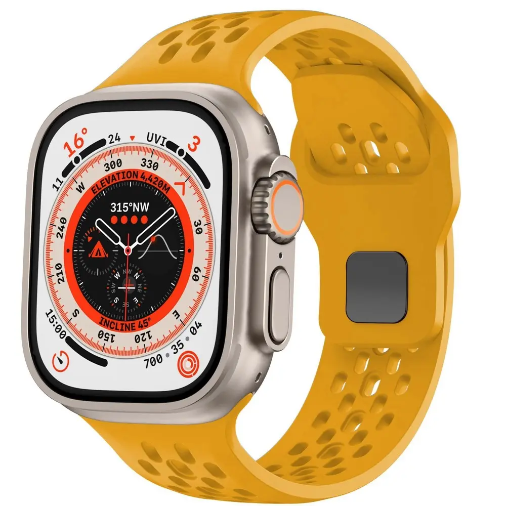 Silikonarmband Sport Apple Watch Series 4-6 44mm Gul