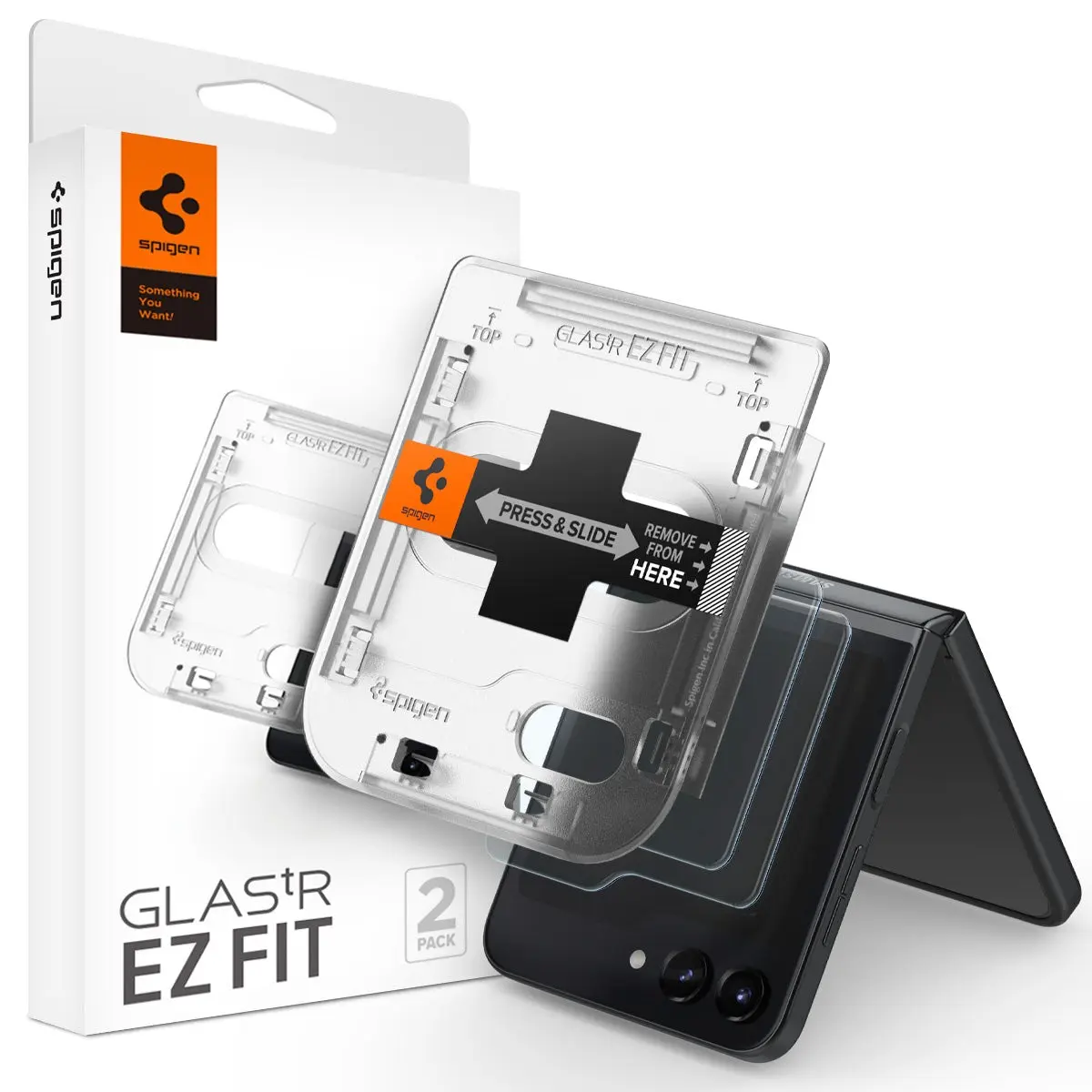 Galaxy Z Flip 5 Cover Screen Protector GLAS.tR EZ Fit (2-pack)
