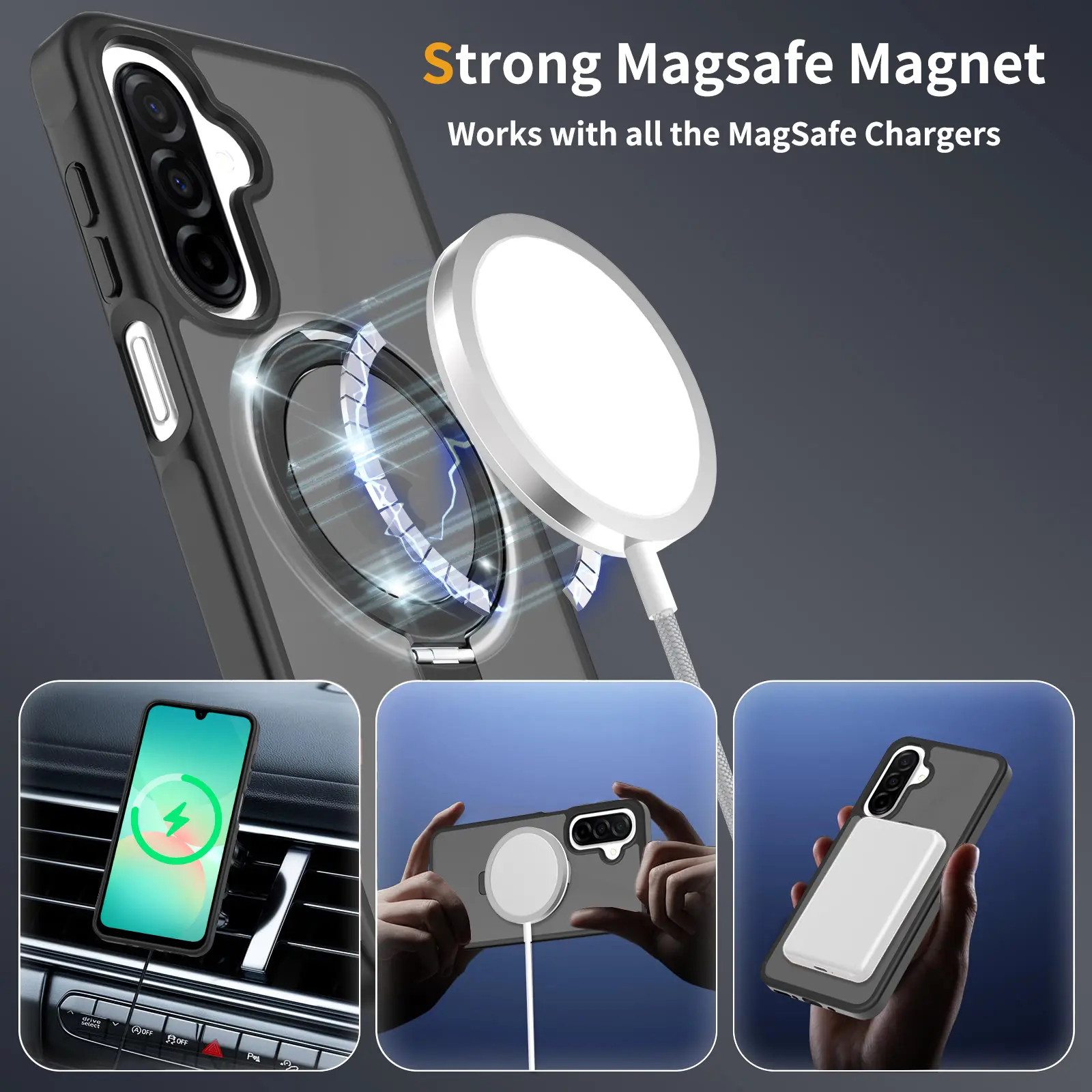 Hybridskal Magnetic Ring Samsung Galaxy A17 Svart
