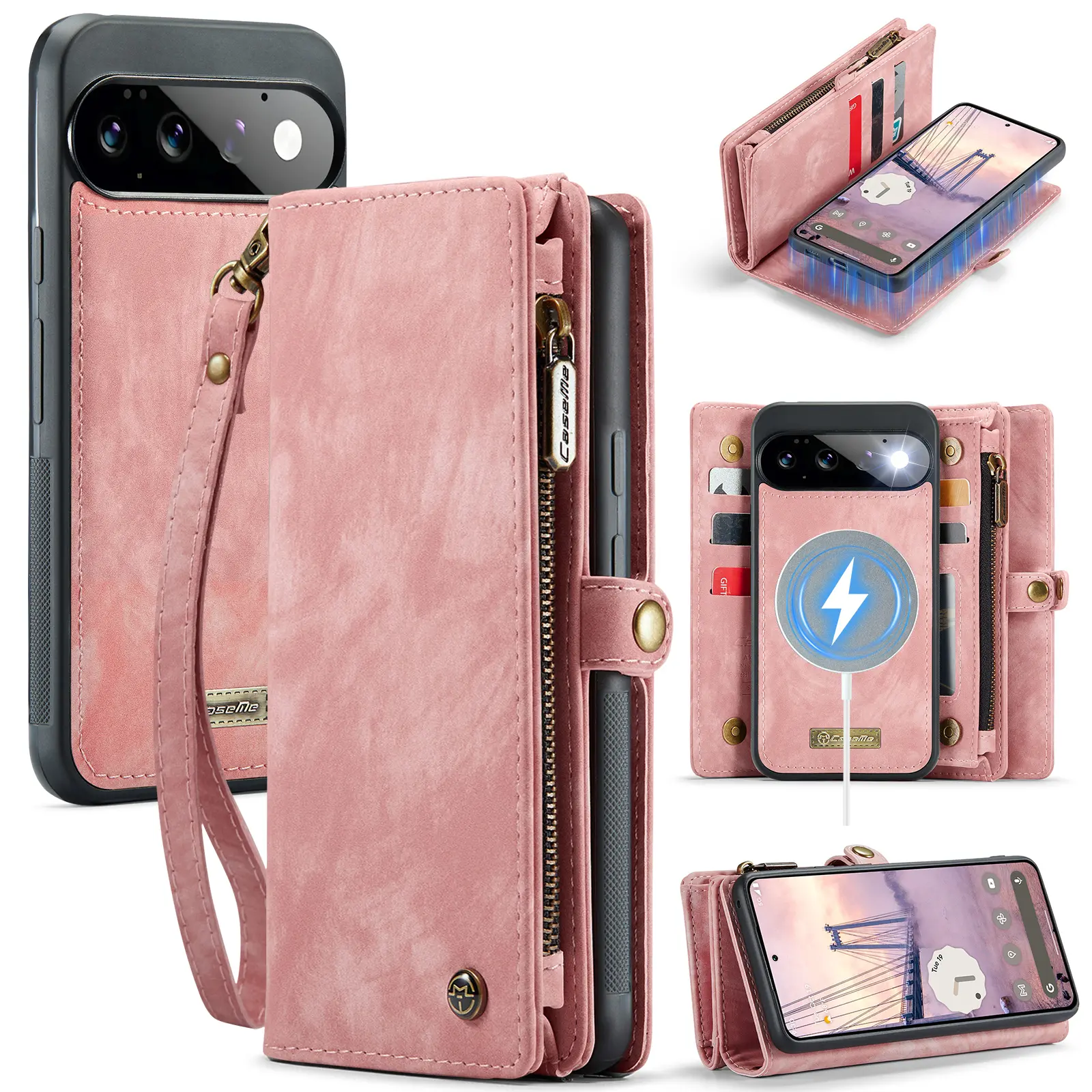 Multi-slot Mobiltaske Google Pixel 11 Lyserød