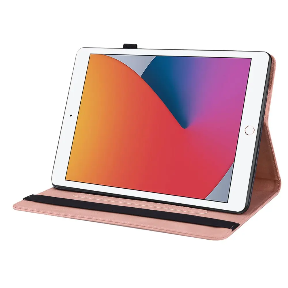 Läderfodral Fjärilar Apple iPad 10.2 9th Gen (2021) Rosa