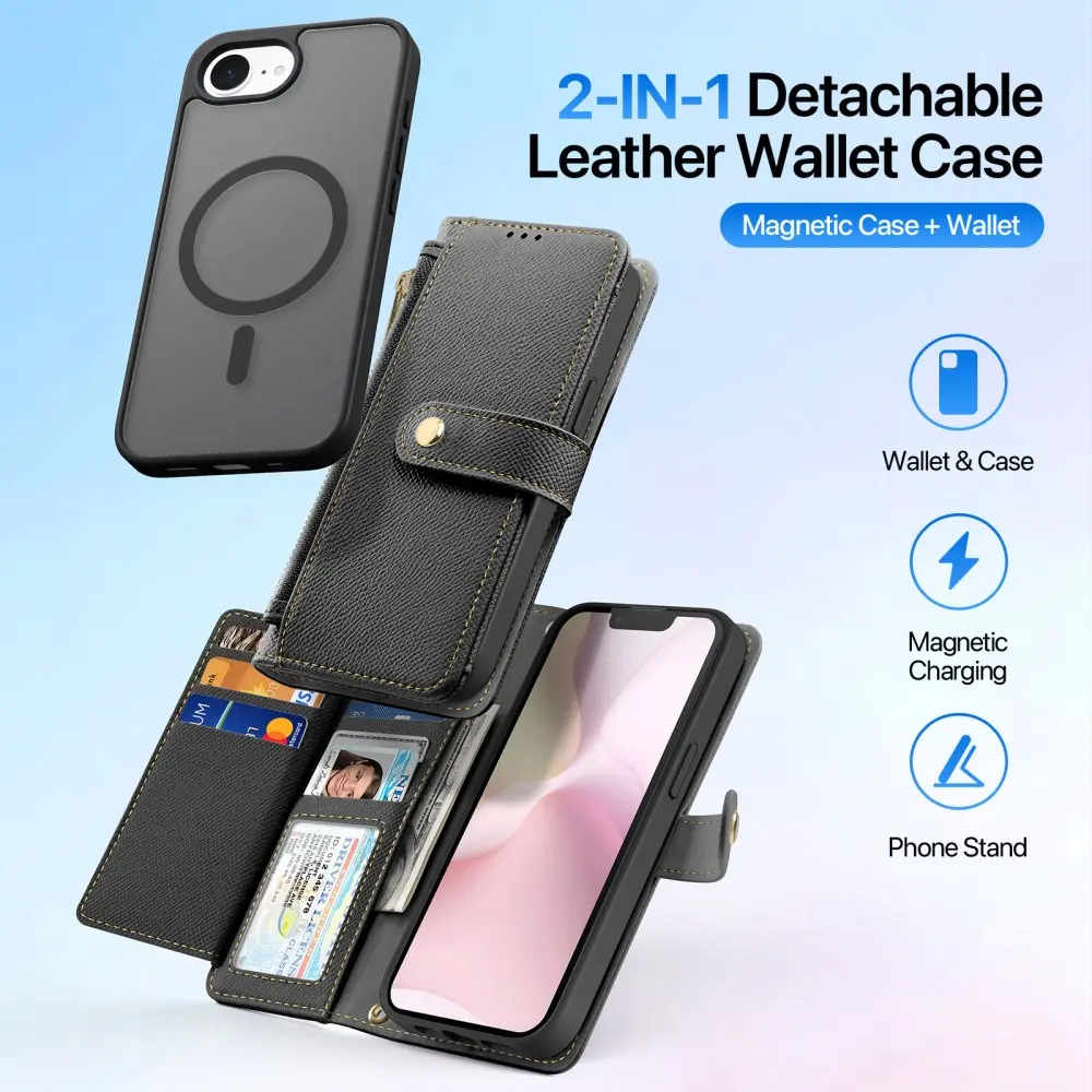 Lawa Series Magnetic Wallet Case iPhone 17e - Black