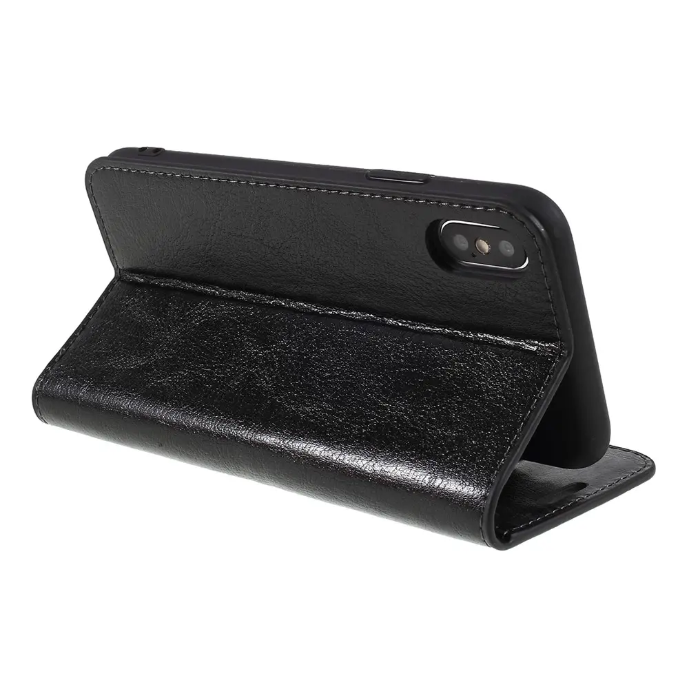 Mobilfodral Äkta Läder iPhone X/XS Svart