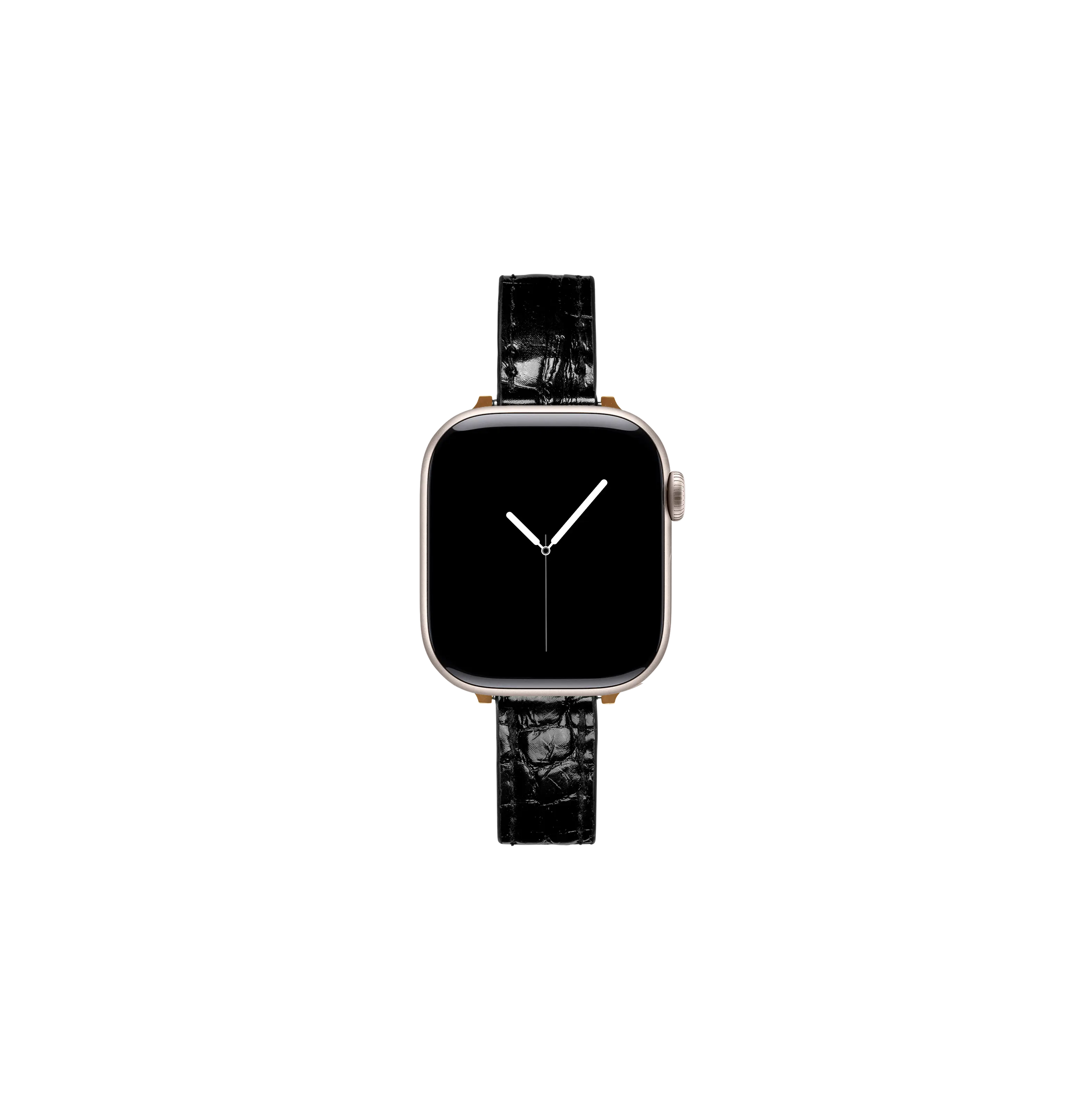 Vegan Leather Watch Band Apple Watch SE 44mm Black Croco