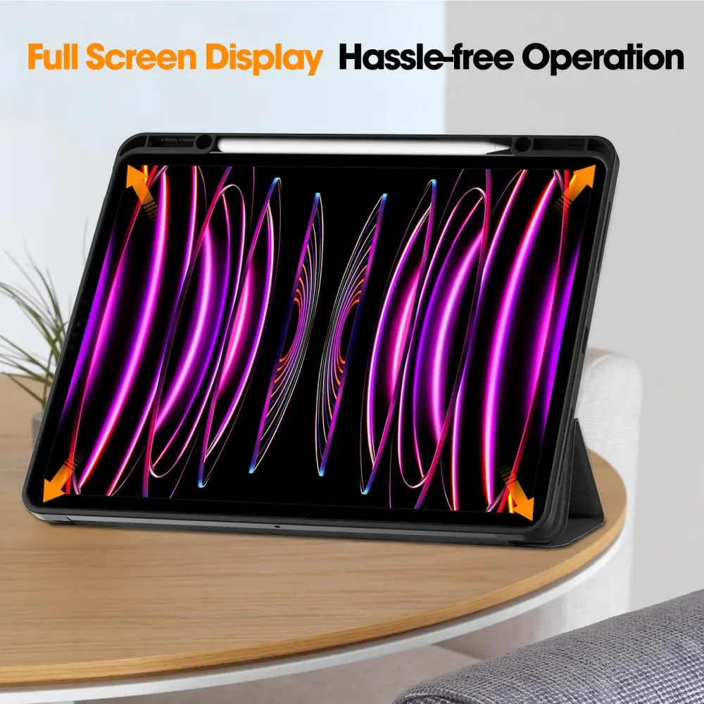Apple iPad Air 13 2nd Gen (2025) Fodral Tri-fold med Pencil-hållare Svart