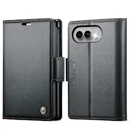 Slim Plånboksfodral RFID-skydd iPhone Duo Svart