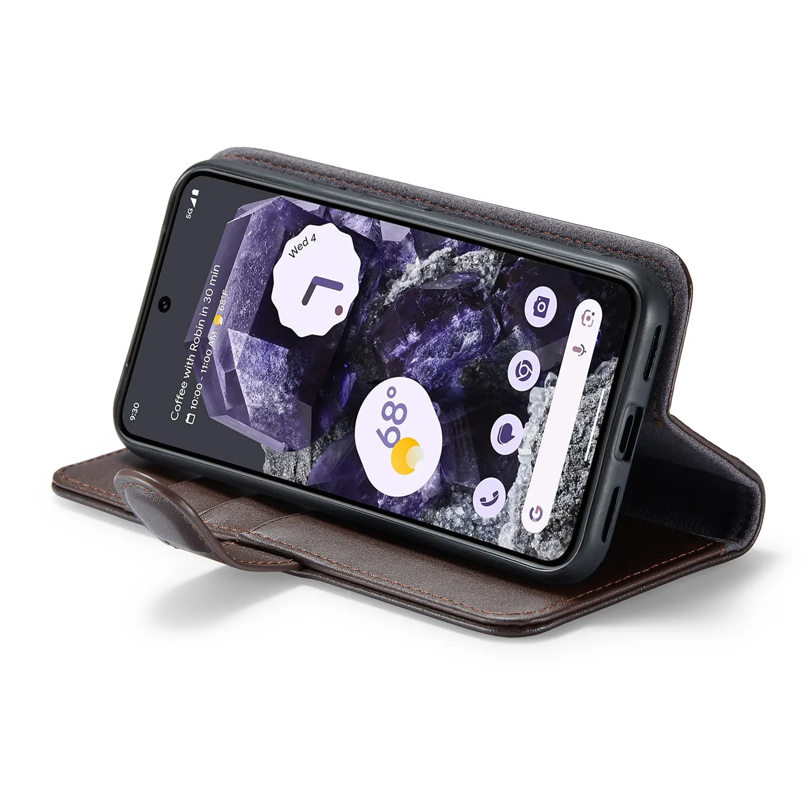 Äkta Läderfodral Google Pixel 8a Brun