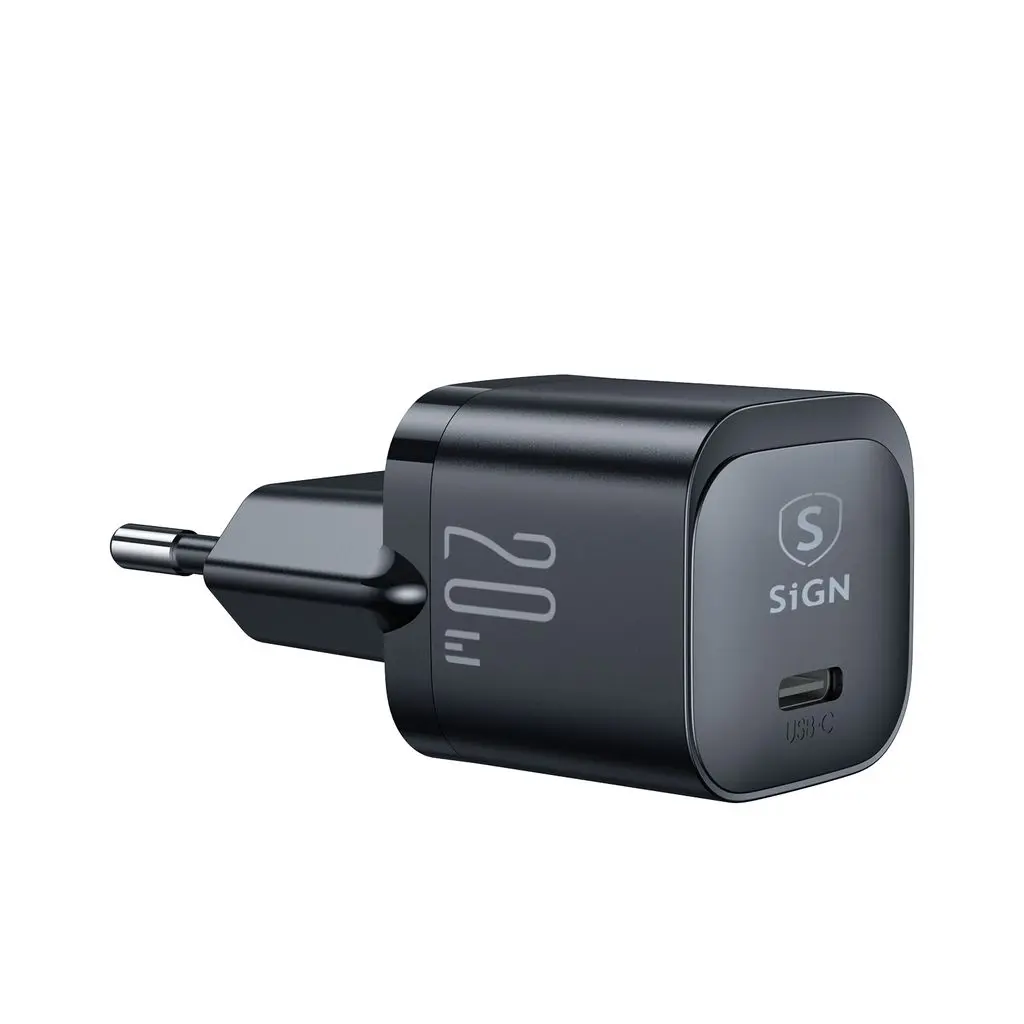 Mini Hurtigoplader USB-C PD 20W Sort