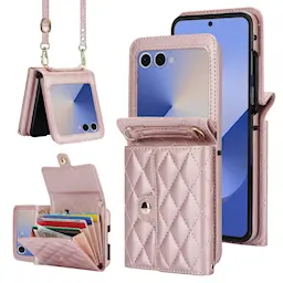 RFID-blocking Lompakkolaukku Samsung Galaxy Z Flip 7 Quilted Ruusukulta