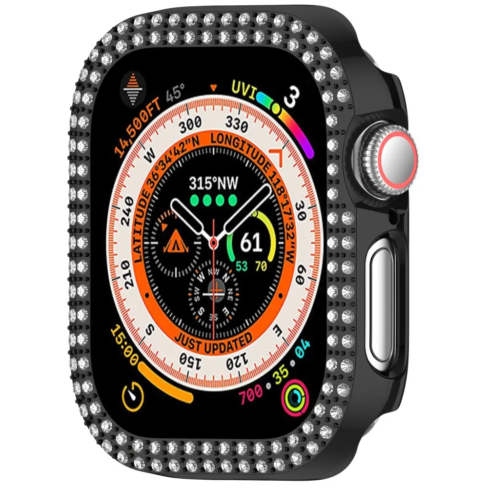 Rhinestone Skal Apple Watch Series 11 46mm svart