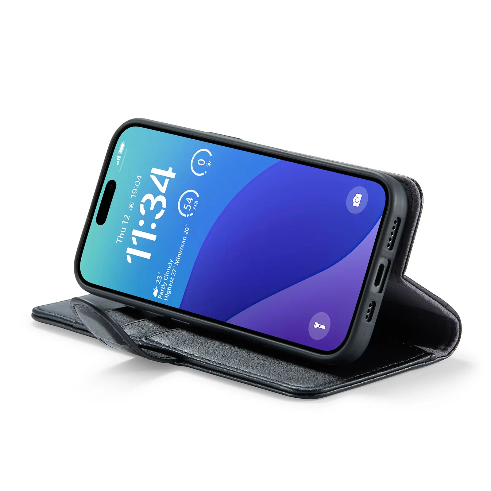 Äkta Läderfodral iPhone 16 Pro Svart