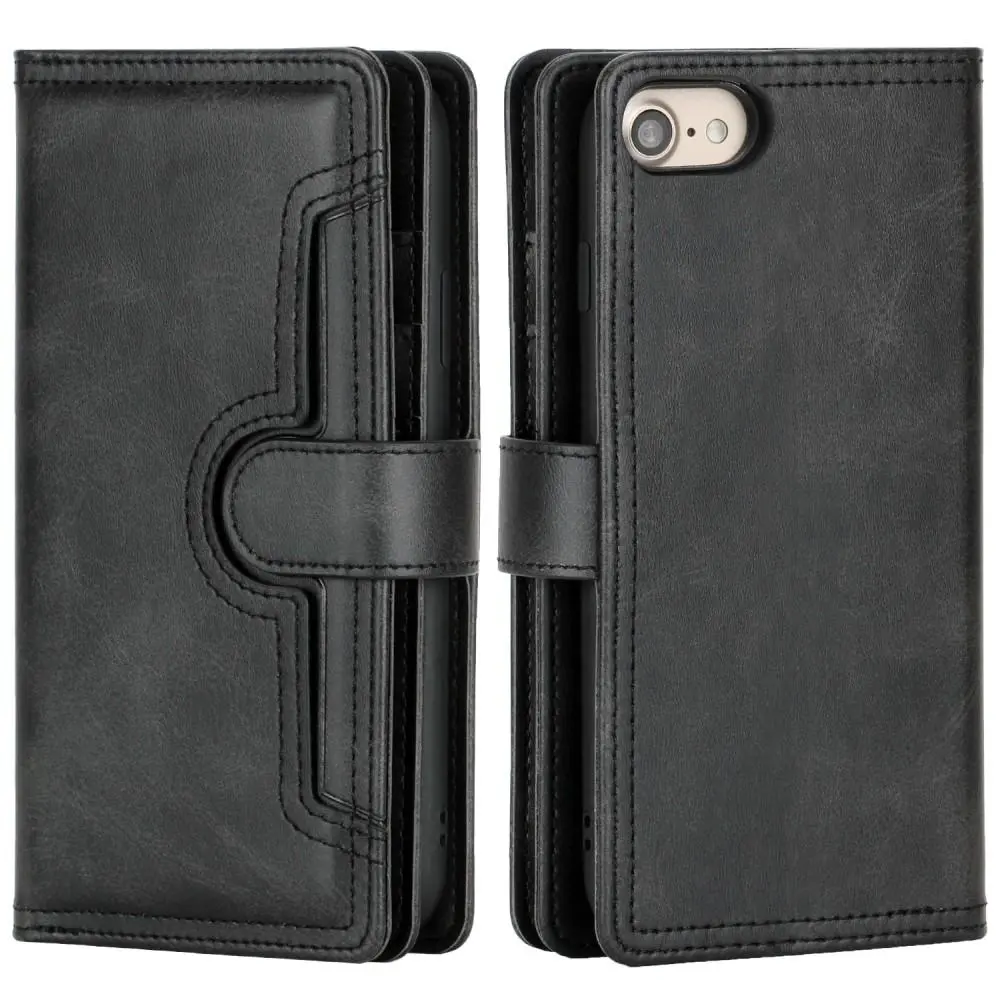 Läderplånbok Multi-slot iPhone 7 svart