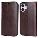 Mobiltaske Ægte Læder iPhone 17 Mørkebrun