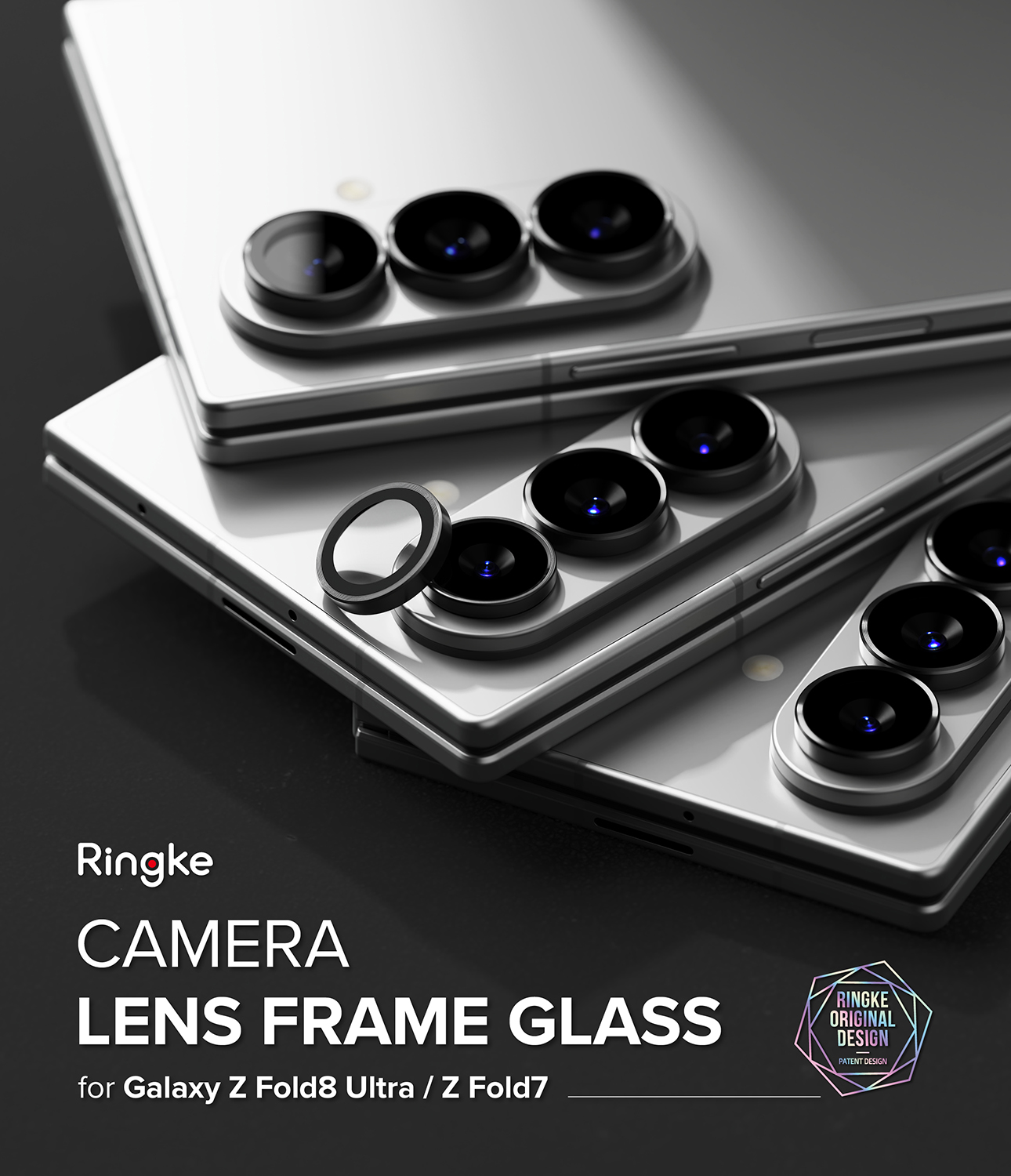 Camera Lens Frame Glass (2-pack) Samsung Galaxy Z Fold 8 Ultra Black