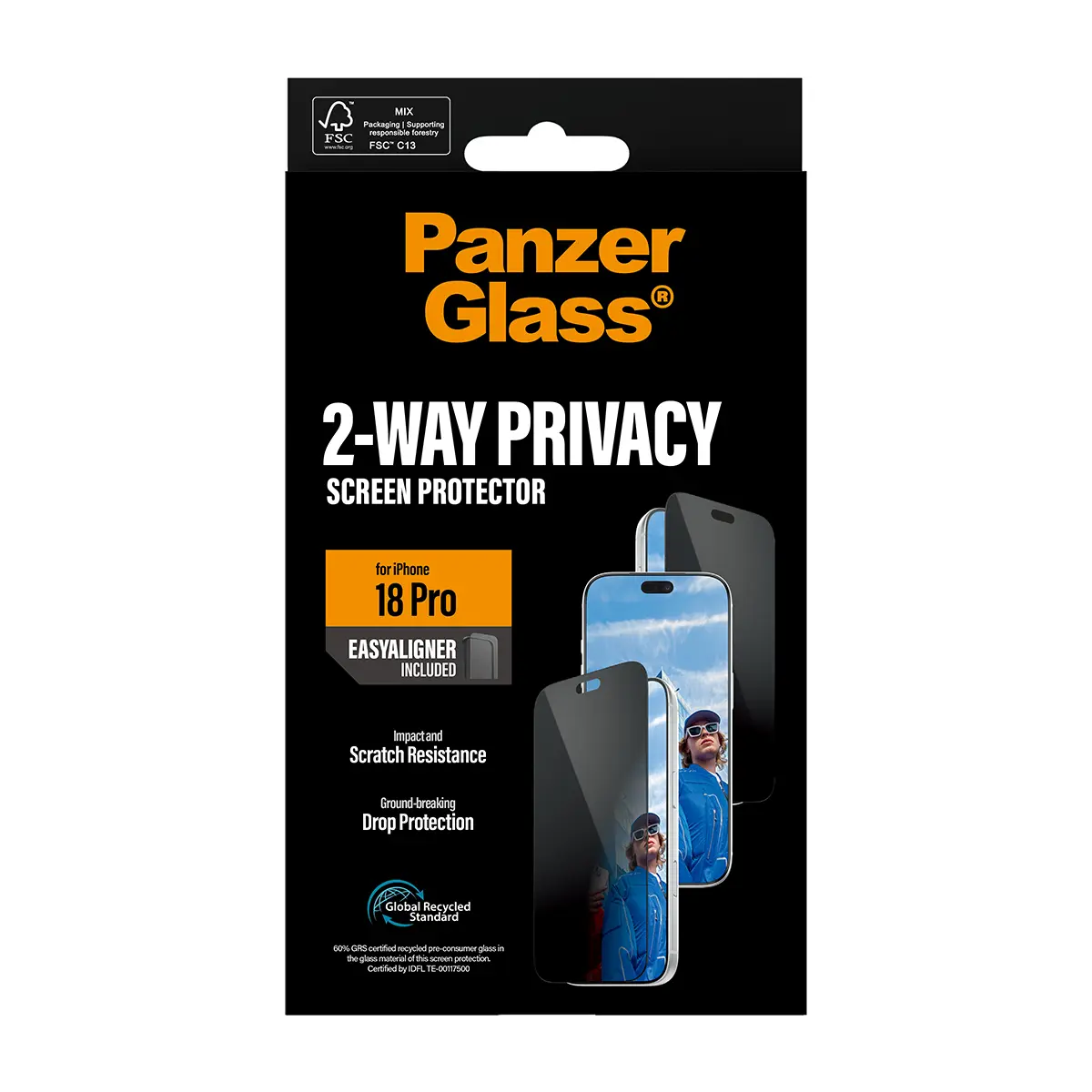 iPhone 18 Pro Privacy Screen Protector (with EasyAligner) Ultra Wide Fit