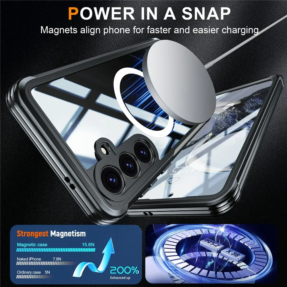 Premium Full Protection Case Samsung Galaxy S25 Plus Svart
