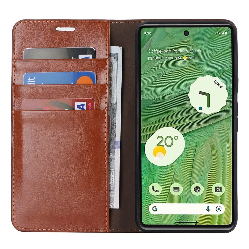 Mobilfodral Äkta Läder Google Pixel 8 Pro Brun