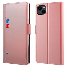 Lommebokdeksel Speil iPhone 15 Plus Rosa Gull