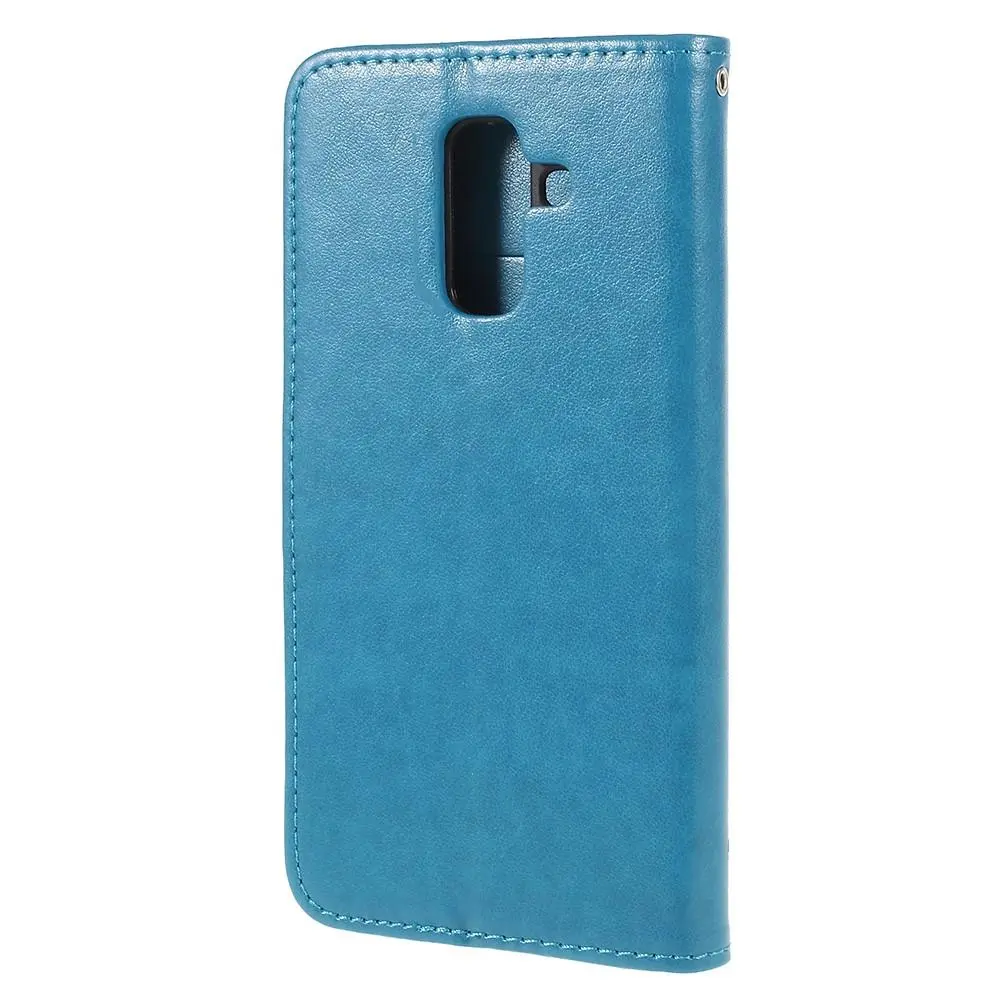 Läderfodral Fjärilar Samsung Galaxy A6 2018 Blå