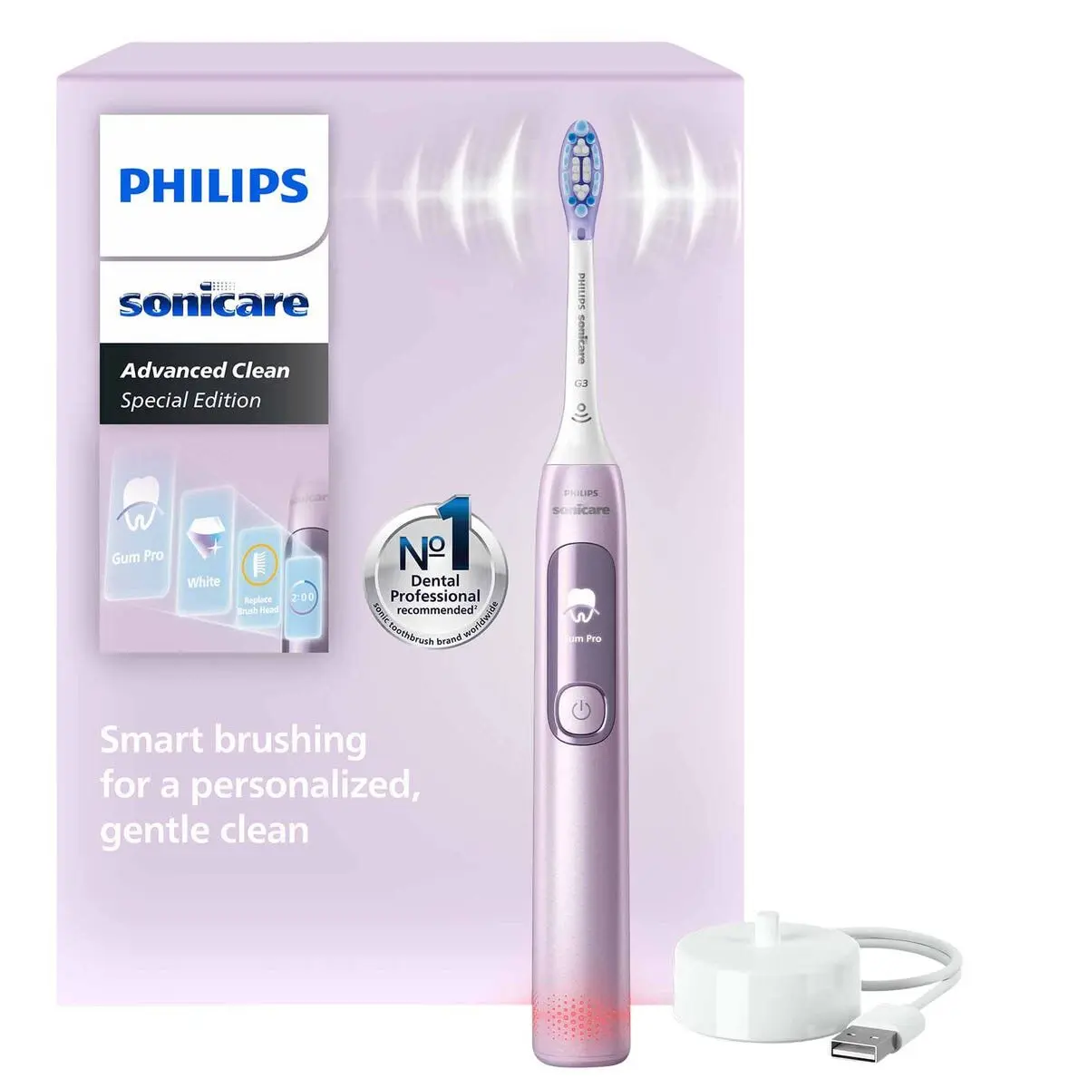 Sonicare Advanced Clean eltandborste HX3792/12, Rosa
