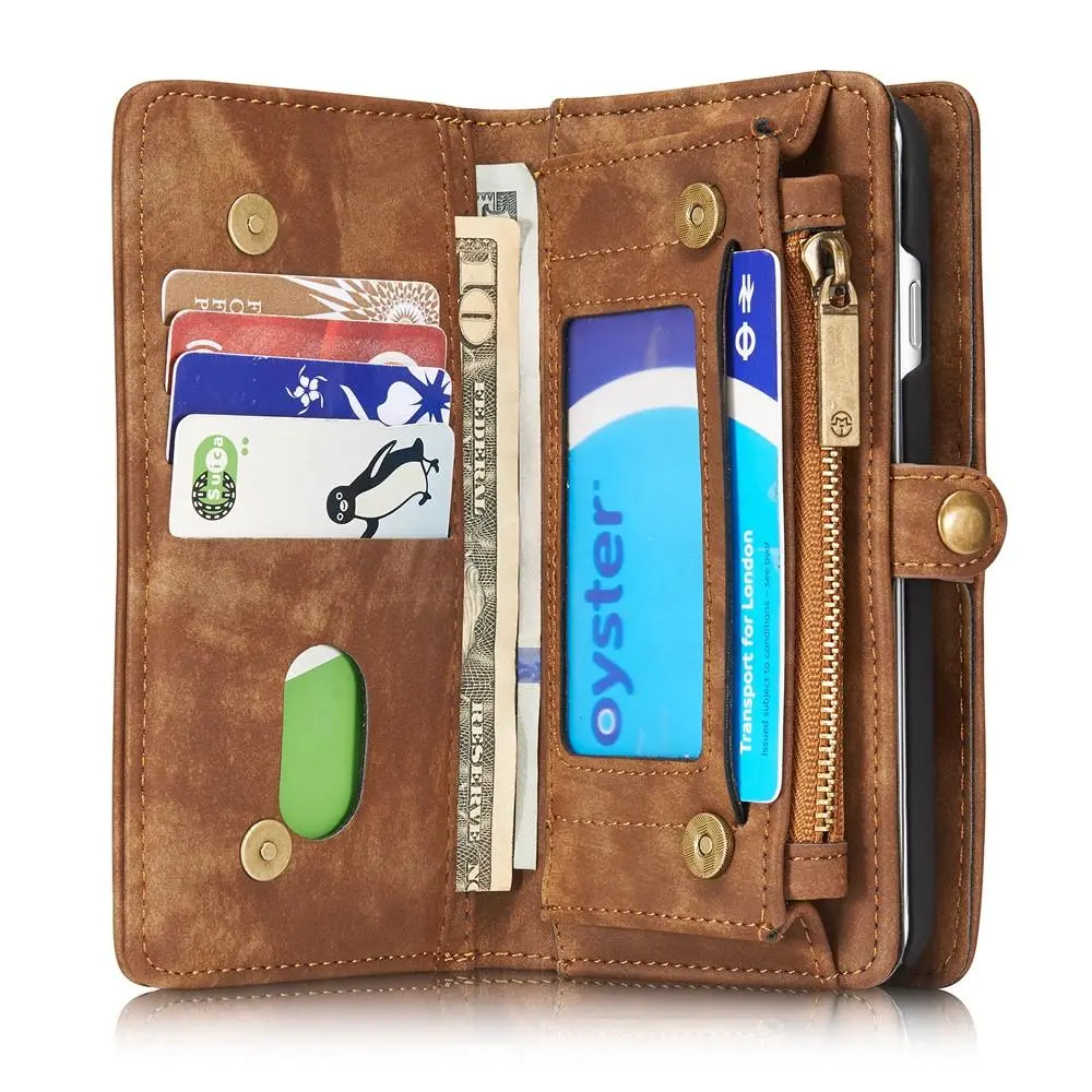 Multi-slot Plånboksfodral iPhone SE 2022 Brun