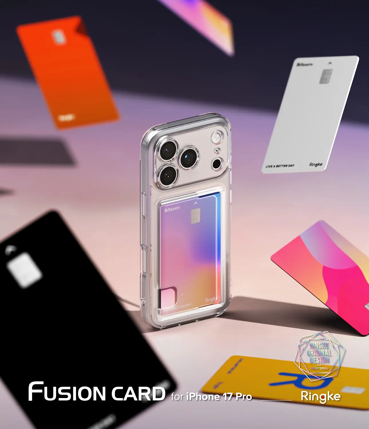 Fusion Card Case iPhone 17 Pro Genomskinlig