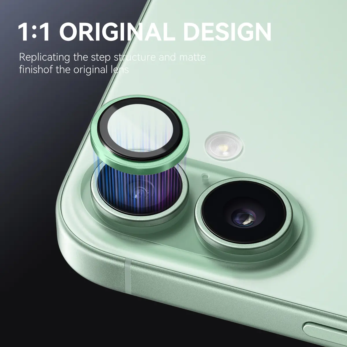 Linsskydd Härdat Glas Aluminium iPhone 17 Grön