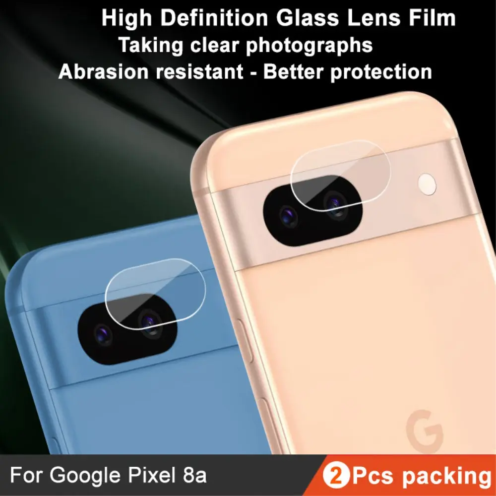 2-pack Härdat Glas Linsskydd Google Pixel 8a Genomskinlig