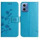 Læderetui Sommerfugle Motorola Moto G35 Blå