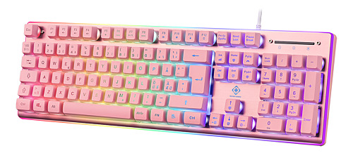 Deltaco Gaming PK75 membrantastatur med RGB, Rosa