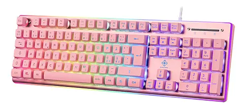 PK75 membrantangentbord RGB, Rosa