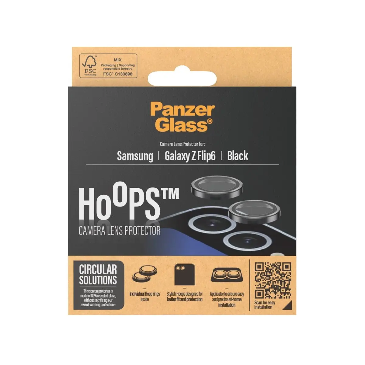 Samsung Galaxy Z Flip 6 Hoops Camera Lens Protector Svart