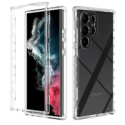 Samsung Galaxy S23 Ultra Mobilcover med beskyttelsesramme, Gennemsigtig