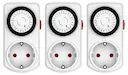 Mini pistorasia ajastimella (3-pack), Valkoinen