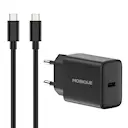 Komplet oplader Motorola Moto G86 - 2m kabel og vægoplader USB-C Sort