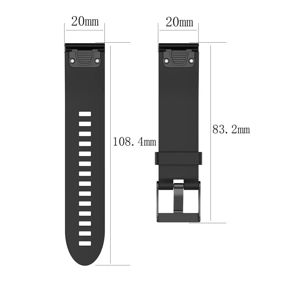 Silikonarmband Garmin Fenix 5S/Fenix 5S Plus Svart