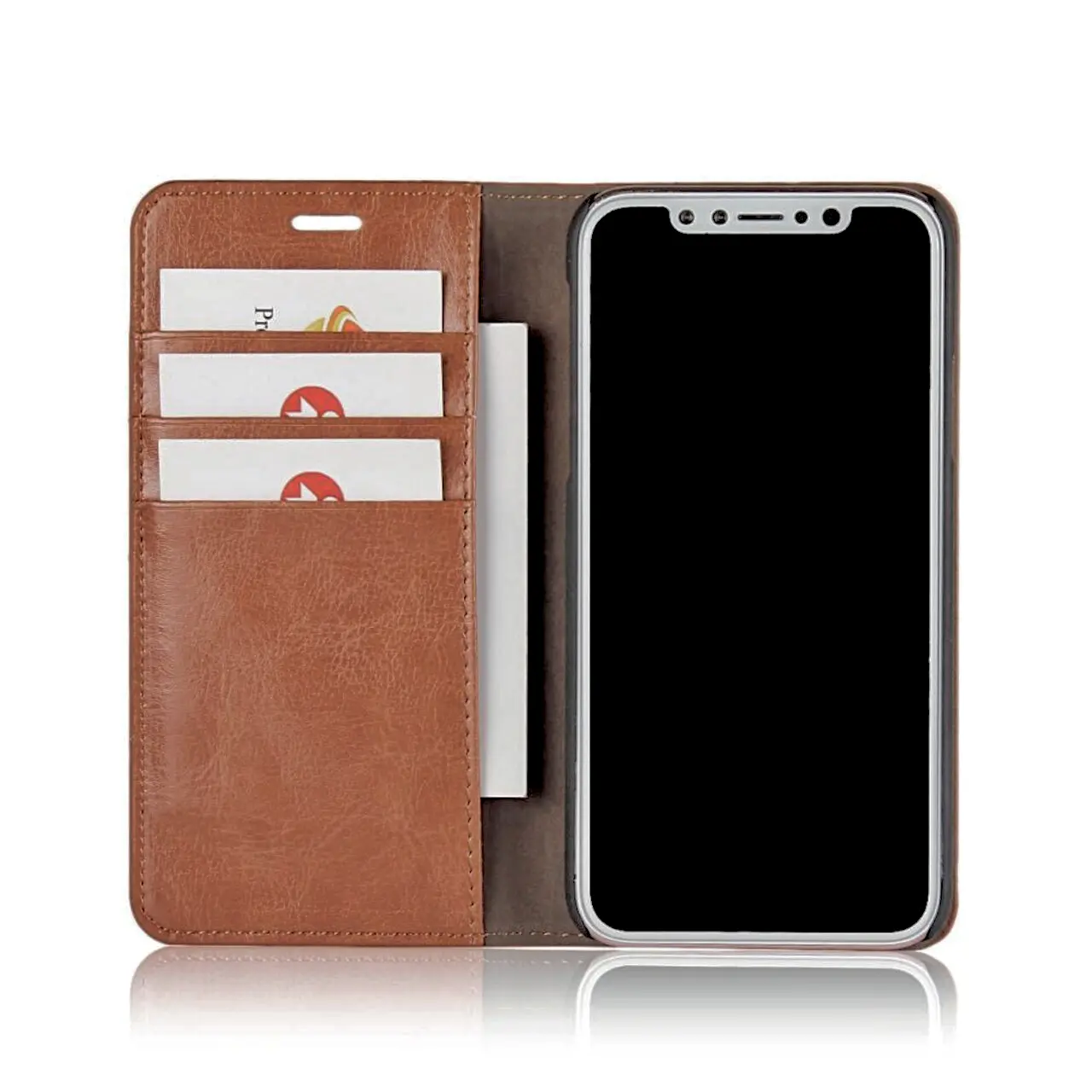 Mobilfodral Äkta Läder iPhone X/XS Brun