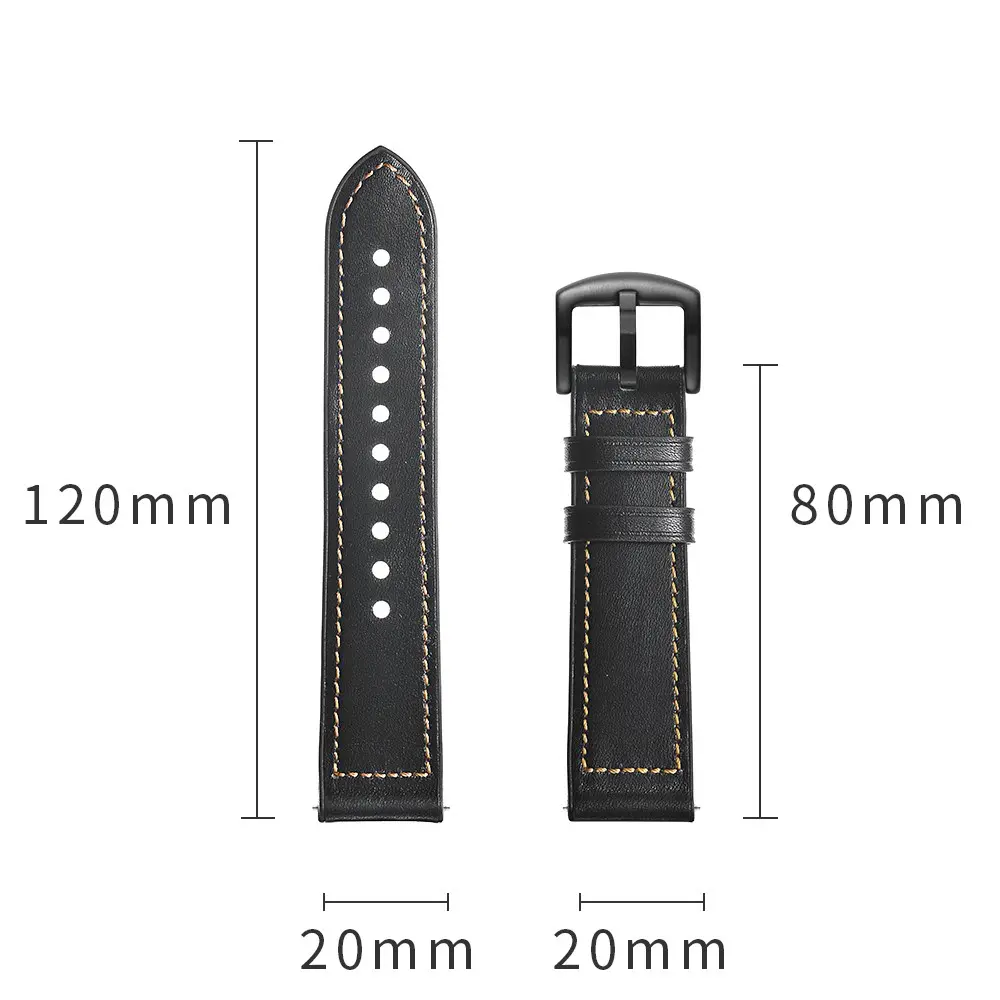 Premium Läderarmband Garmin Forerunner 170 Svart