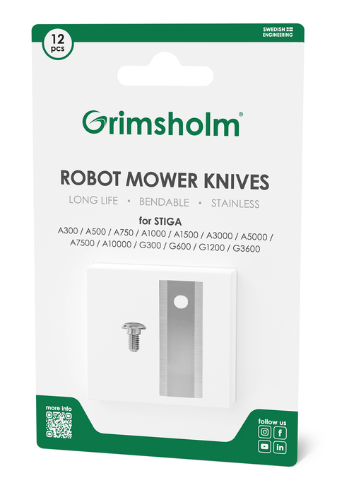 12-Pack Robotgräsklipparknivar för Stiga A 140v