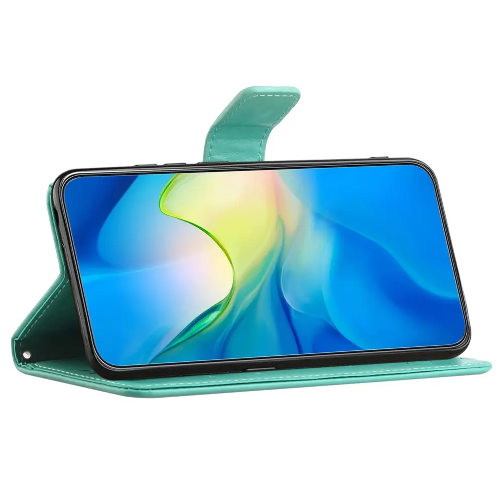 Läderfodral Fjärilar Samsung Galaxy A05s Grön