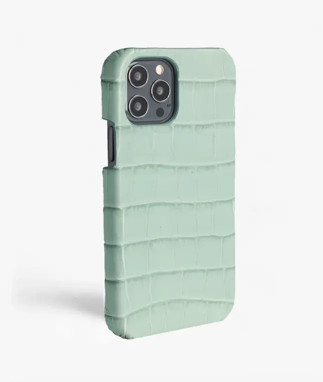 Skal iPhone 12/iPhone 12 Pro Croco Ljusgrön