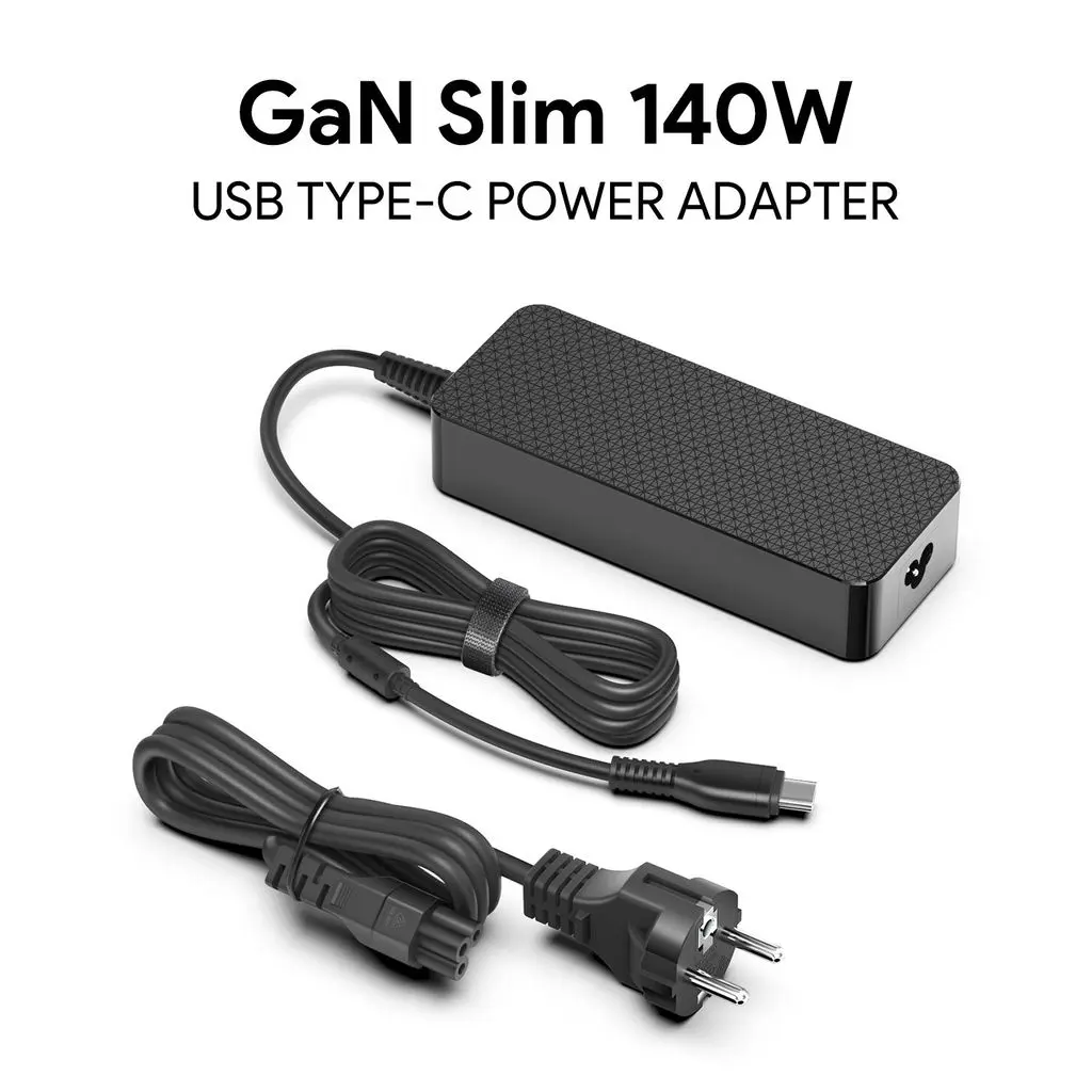Laddare/AC-adapter USB-C 140W PD för MacBook & PC 2.7m Svart