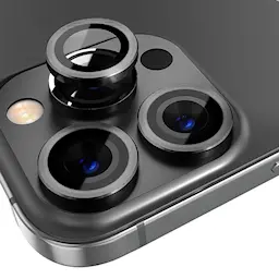 Linsebeskytter Hærdet Glas Aluminium iPhone 13 Pro Sort