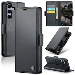 RFID Slim Lompakkokotelo Samsung Galaxy S25 Plus Musta
