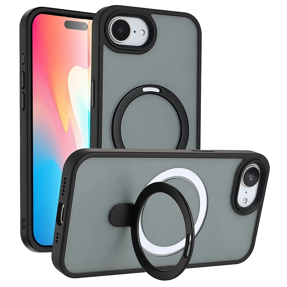 Hybridcover Magnetic Ring iPhone 17e Sort