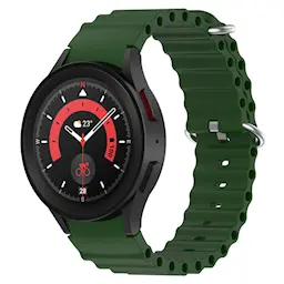 Samsung Galaxy Watch 5 Pro 45mm Sporty Full-fit armbånd i silikone, Mørkegrøn
