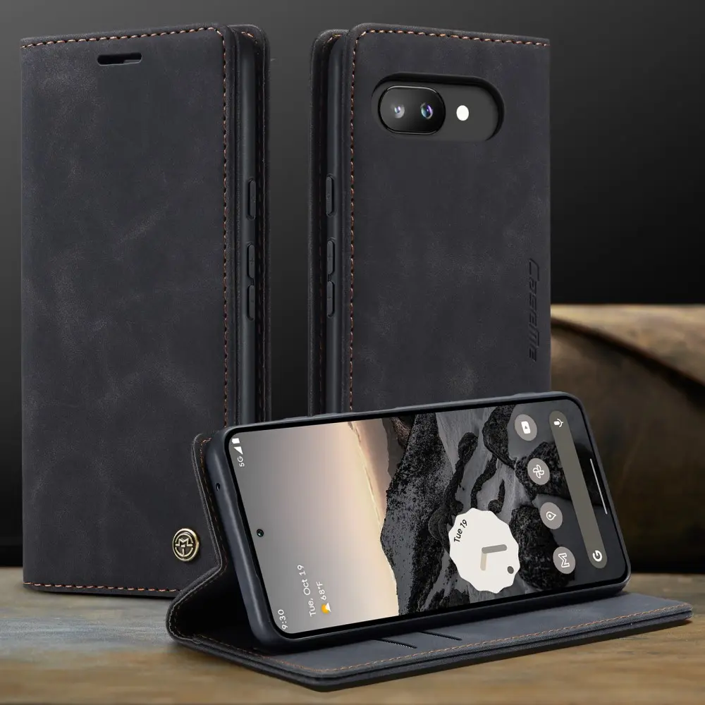 Slim Plånboksfodral Google Pixel 9a Svart