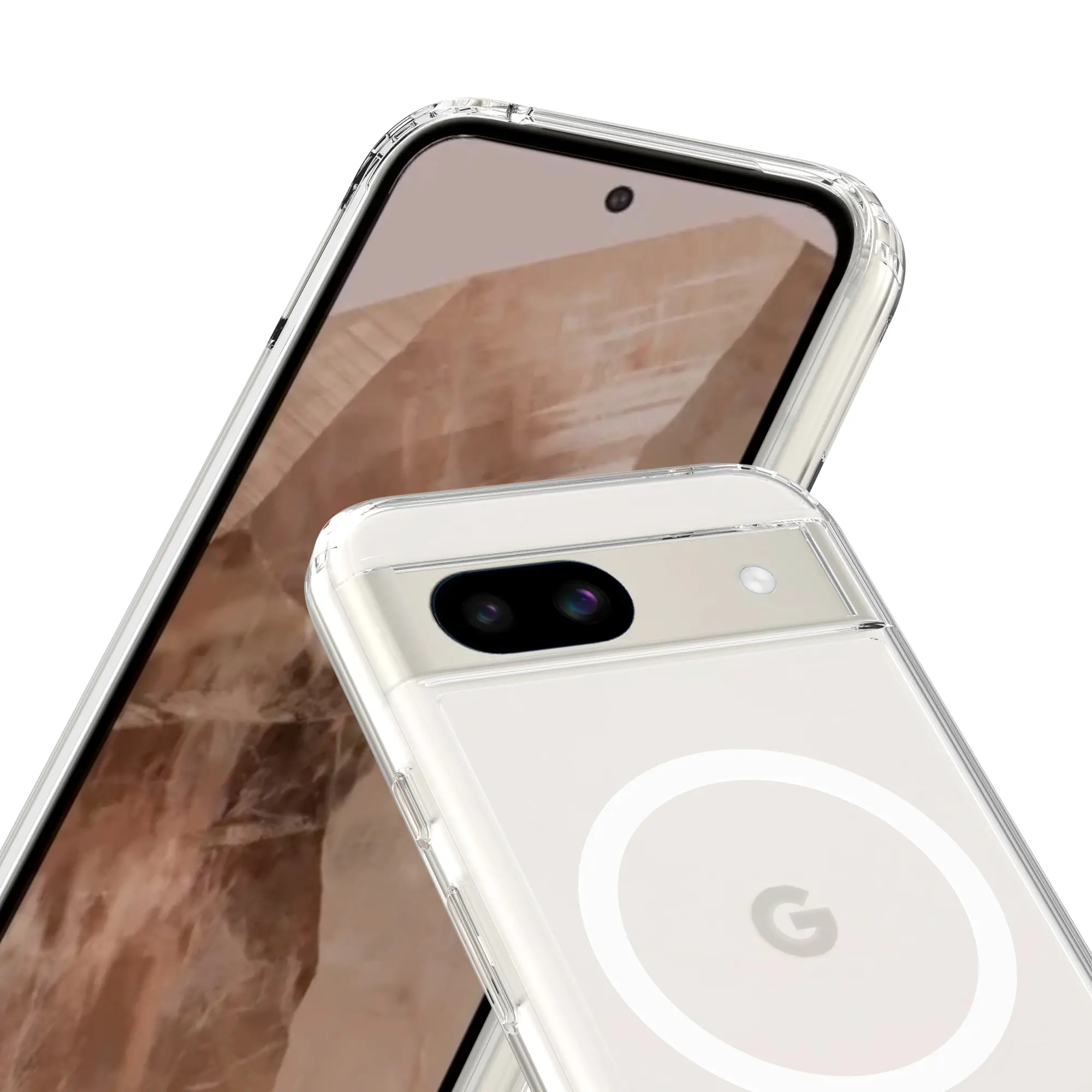 Hybridskal MagSafe Google Pixel 8a Genomskinlig