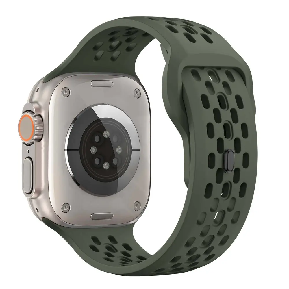 Silikonarmband Sport Apple Watch Ultra 49mm 4th Gen Mörkgrön